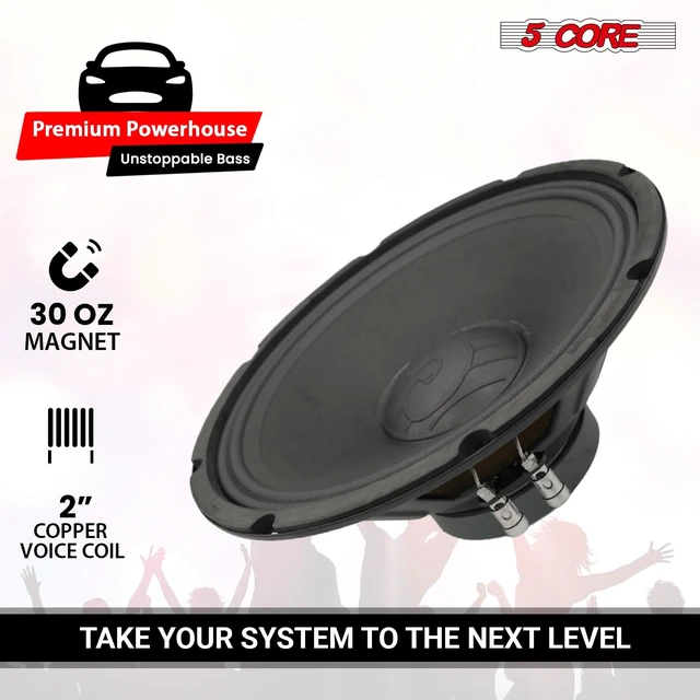 Alt view image 4 of 7 - 5Core 12" Subwoofer 1200W PA DJ Sub Woofer Pair Audio 8Ohm w Deep Bass Pro Audio Replacement Loud Speaker