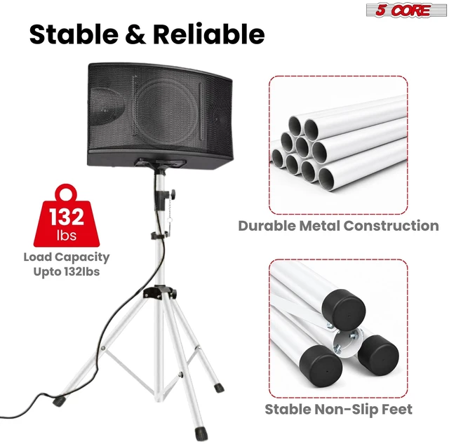 Alt view image 5 of 7 - 5 Core Speaker Stand Pair Height Adjustable 72" Heavy Duty PA DJ Tripod Studio Monitor Stands