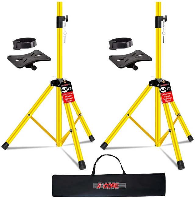 Main image of 5 Core Speaker Stand Pair Height Adjustable 54" Heavy Duty PA DJ Tripod Studio Monitor Stands