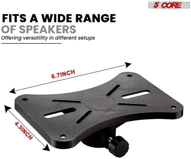 Alt view image 6 of 7 - 5 Core Speaker Stand Pair Height Adjustable 54" Heavy Duty PA DJ Tripod Studio Monitor Stands