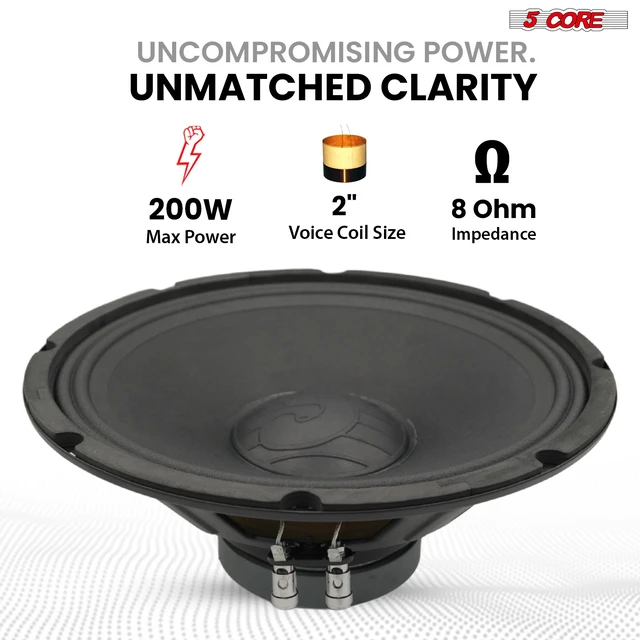 Alt view image 2 of 7 - 5Core 12" Subwoofer 1200W PA DJ Sub Woofer Pair Audio 8Ohm w Deep Bass Pro Audio Replacement Loud Speaker