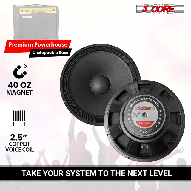Alt view image 5 of 7 - 5 Core 15 Inch Guitar Speaker Replacement 2000W 8 Ohm Low Distortion for Electric Guitar Amp Cabinet