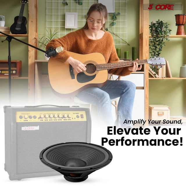 Alt view image 2 of 7 - 5 Core 15 Inch Guitar Amp Speaker Replacement 220W 8 Ohm Low Distortion for Electric Guitar Cabinets
