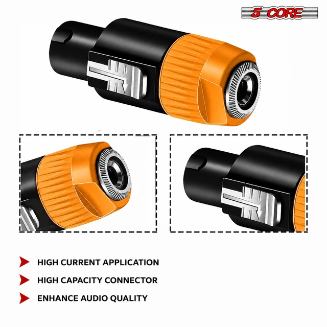 Alt view image 4 of 7 - 5 Core Speakon Adapter High Quality Audio Jack Male Audio Pin Speaker Adapter Connector
