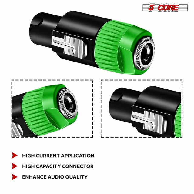 Alt view image 5 of 7 - 5 Core Speakon Adapter High Quality Audio Jack Male Audio Pin Speaker Adapter Connector