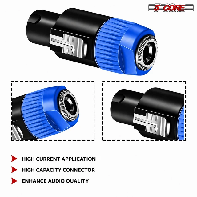 Alt view image 7 of 7 - 5 Core Speakon Adapter High Quality Audio Jack Male Audio Pin Speaker Adapter Connector