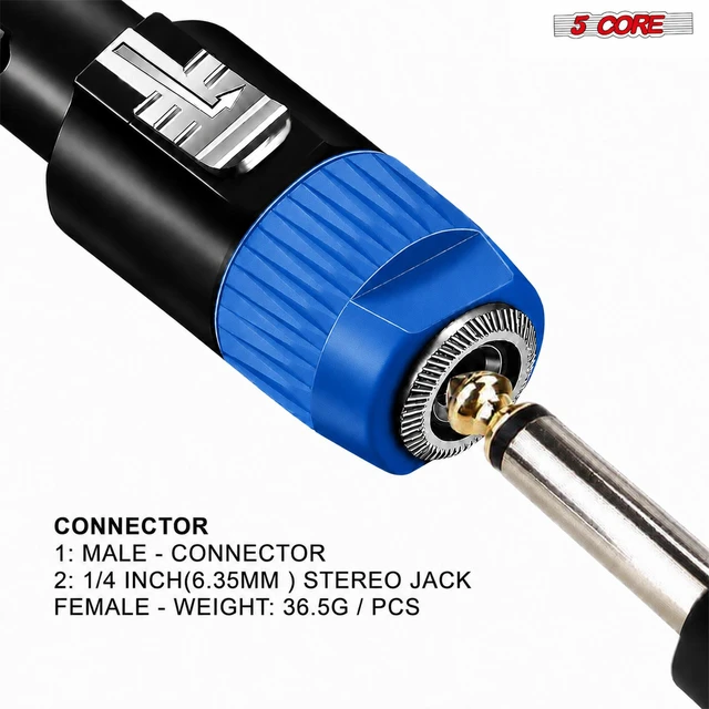 Alt view image 5 of 7 - 5 Core Speakon Adapter High Quality Audio Jack Male Audio Pin Speaker Adapter Connector