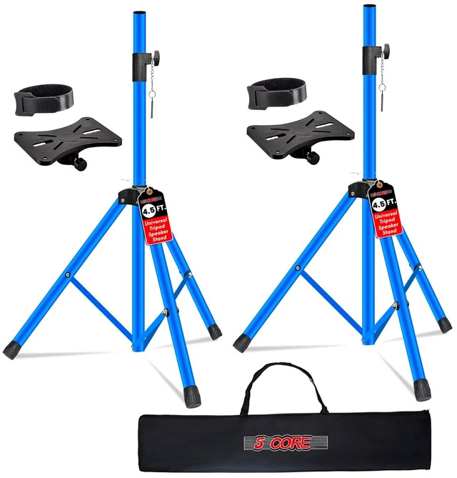 Main image of 5 Core Speaker Stand Pair Height Adjustable 54" Heavy Duty PA DJ Tripod Studio Monitor Stands