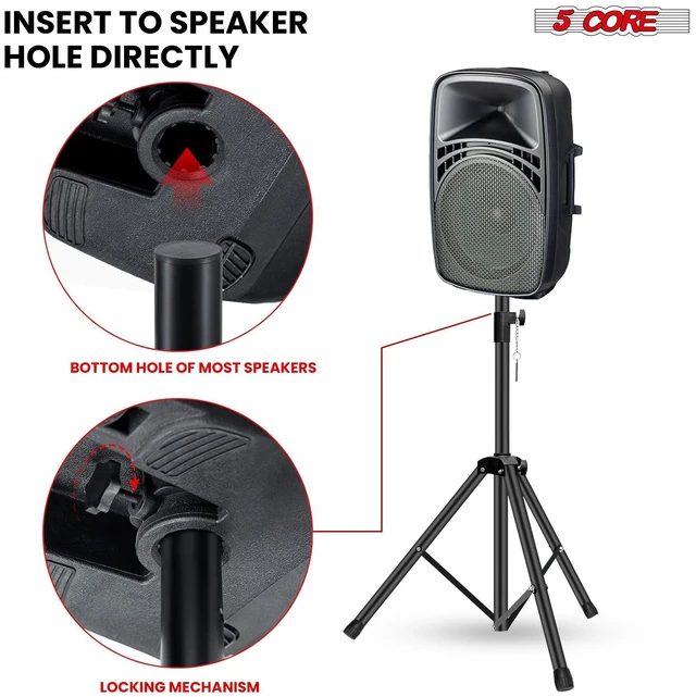 Alt view image 7 of 7 - 5 Core Speaker Stand Height Adjustable 54" Heavy Duty PA DJ Tripod Studio Monitor Stands