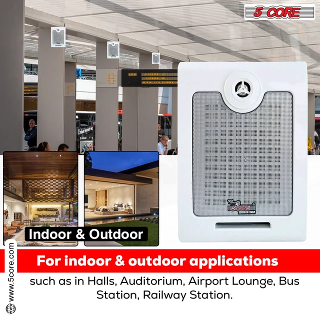 Alt view image 4 of 7 - 5Core Outdoor Speakers Stereo In Wall 500W In-Wall Audio System