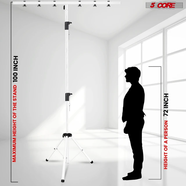 Alt view image 7 of 7 - 5 Core Light Stand T Bar Adjustable 39 to 100" Tripod Heavy Duty lighting Holder DJ Equipment