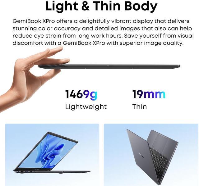 Alt view image 6 of 7 - CHUWI GemiBook XPro 14.1" Laptop 256GB SSD 8GB DDR5 3.4GHz Intel N100 Quad Core Windows11 Gaming Notebook Computer WIFI 6 1920*1080 IPS Display