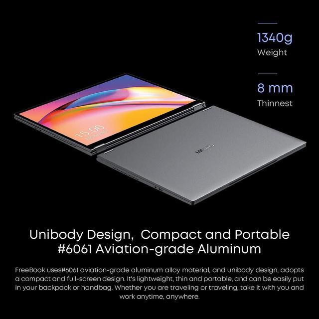 Alt view image 8 of 7 - CHUWI FreeBook 2-in-1 Touchscreen Laptop 13.5'' 12GB RAM 512GB SSD 12th Gen Intel N100(up to 3.4GHz) 1TB SSD Expand Windows 11 Laptops FHD 2256*1504, Backlit Keyboard WiFi 6 BT5.2 Webcam