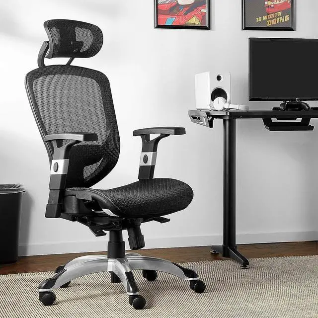Alt view image 2 of 7 - Staples Hyken Ergonomic Swivel Task Chair, Adjustable Office Chair with Breathable Mesh and Lumbar Support, Perfect for Home and Office, Black
