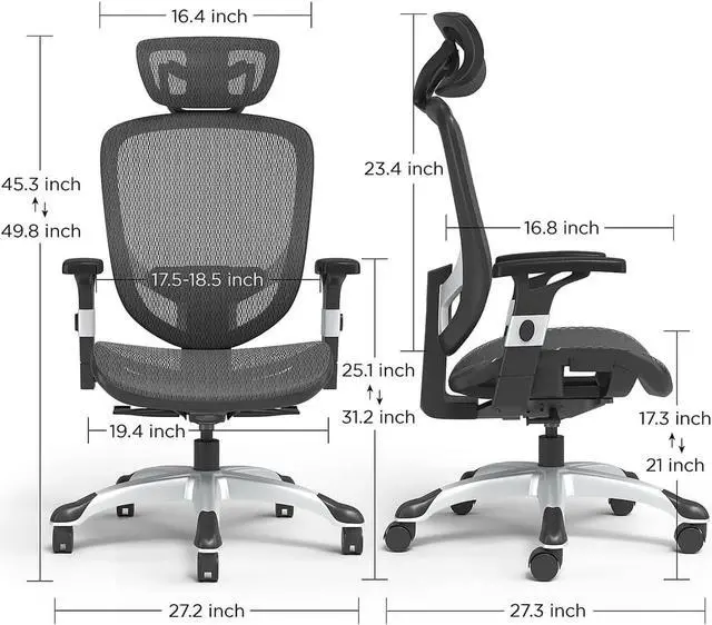 Alt view image 3 of 7 - Staples Hyken Ergonomic Swivel Task Chair, Adjustable Office Chair with Breathable Mesh and Lumbar Support, Perfect for Home and Office, Black