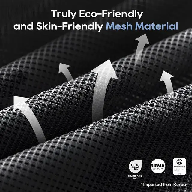 Alt view image 7 of 7 - Ergonomic Mesh Office Chair with Footrest, Executive High Back Computer Desk Chair with Wide Headrest and Adjustable 3D Arms, Backrest, Tilt Lock and Lumbar Support-Black