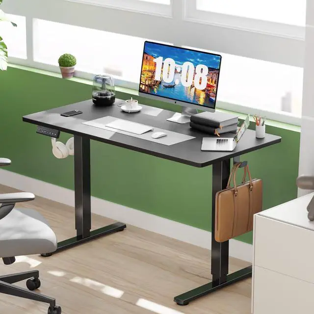 Alt view image 2 of 7 - Electric Height Adjustable Standing Desk, 48x24 Inches, Ergonomic Sit-to-Stand Rising Computer Table for Home Office