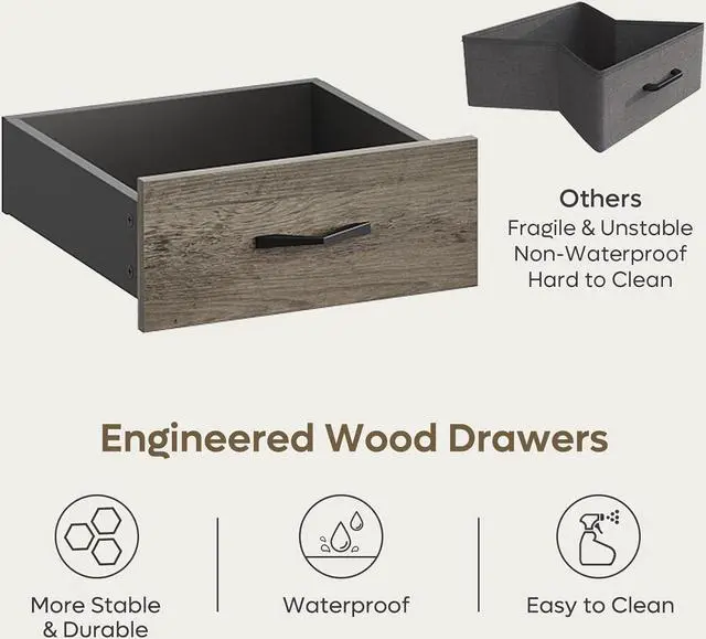 Alt view image 5 of 7 - Bestier 59 Computer Desk with 4 Drawers, Office Desk with Storage, Industrial Executive Desk with File Drawer, Keyboard Tray & 2 Pedestals on Both Sides for Home Office & Studio, Grey