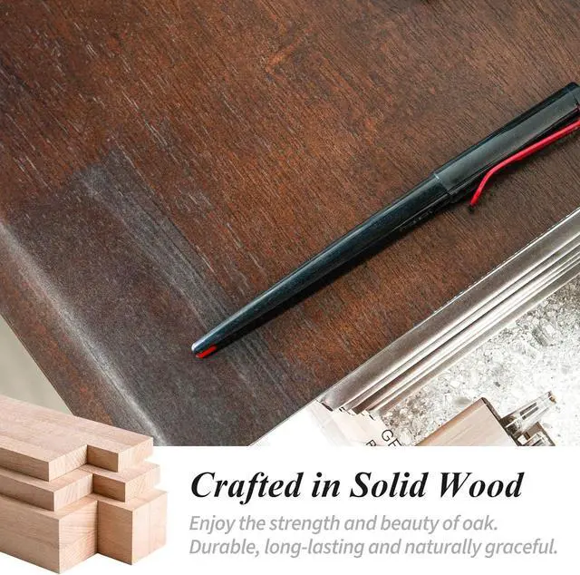 Alt view image 6 of 7 - Computer Desk, Foldable Desk, Home Office Desks, Solid Wood Writing Desk, Mid Century Modern Desks, Oak Study Table, Folding Desks for Small Spaces, 39.4 W x 27.6 H x 13.6 D Inches, Walnut