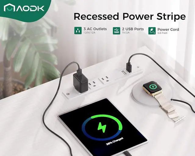 Alt view image 6 of 7 - AODK 53 Inch L Shaped Computer Desk with Drawers, Corner Desk with Power Outlets & Reversible Storage Shelves, Movable CPU Stand for Home Office Gaming, White