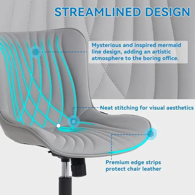 Alt view image 4 of 7 - Serta® Smart Layers Hensley Big & Tall Ergonomic Bonded Leather High-Back Office Chair, Black/Silver