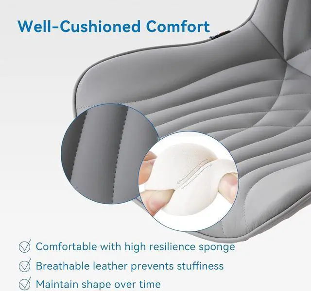 Alt view image 5 of 7 - Serta® Smart Layers Hensley Big & Tall Ergonomic Bonded Leather High-Back Office Chair, Black/Silver