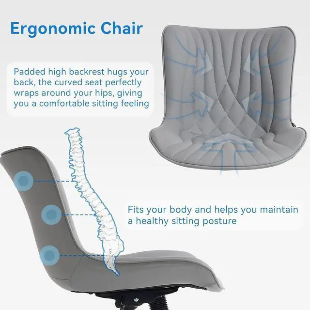 Alt view image 6 of 7 - Serta® Smart Layers Hensley Big & Tall Ergonomic Bonded Leather High-Back Office Chair, Black/Silver