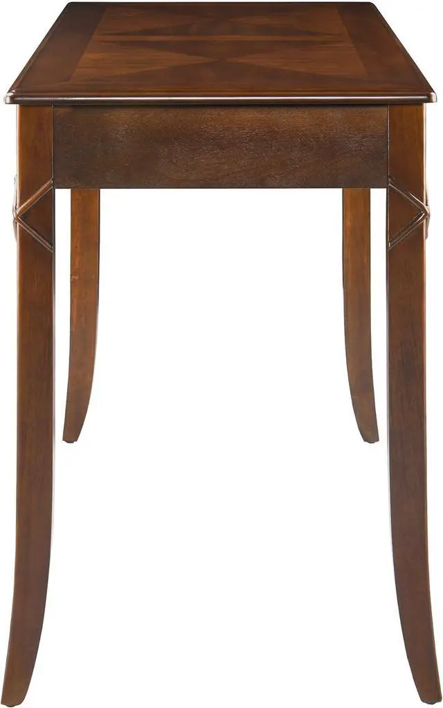 Alt view image 5 of 7 - Traditional Home Office Desk with 2 Storage Drawers, Solid Wood Computer Desk with Elegant Carved Legs,Vanity Desk, Writing Desk, Corner Table for Living Room, Easy Assembly Cherry Brown BSZ-DR200