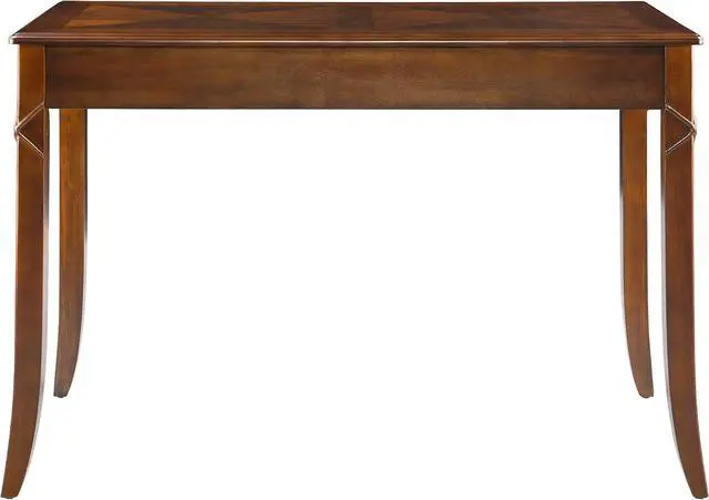 Alt view image 6 of 7 - Traditional Home Office Desk with 2 Storage Drawers, Solid Wood Computer Desk with Elegant Carved Legs,Vanity Desk, Writing Desk, Corner Table for Living Room, Easy Assembly Cherry Brown BSZ-DR200