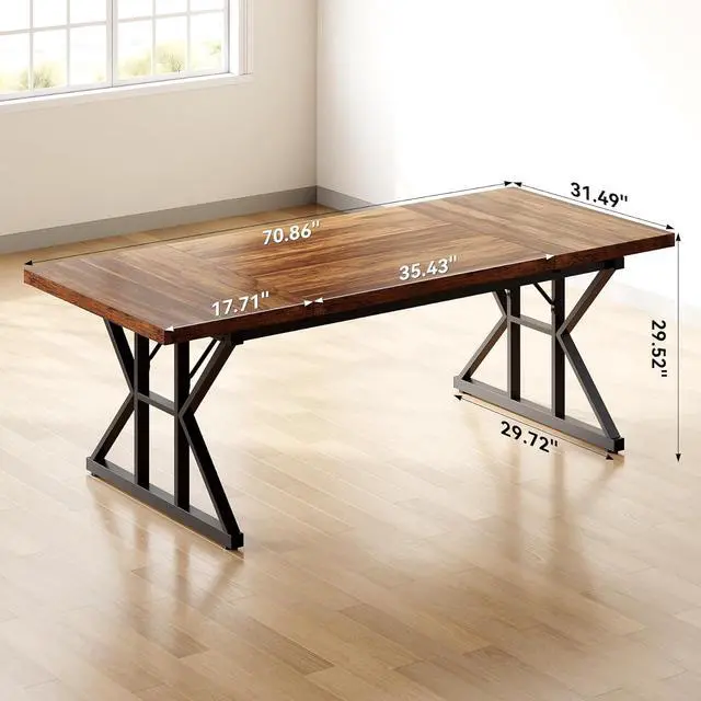 Alt view image 3 of 7 - Tribesigns Writing Computer Desk, 55 inch Heavy Duty Study Desk with Z-Shaped Metal Leg, Modern Simple Home Office Computer Desk, Grey