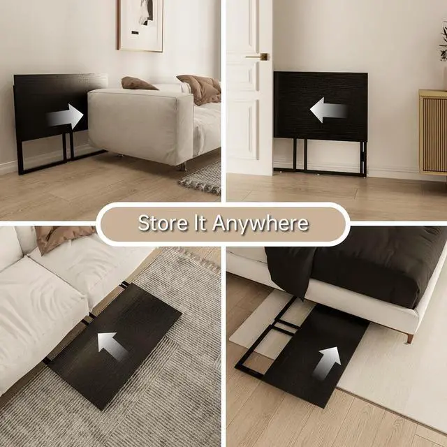 Alt view image 6 of 7 - Folding Desk 40 Inch - Small Foldable Desk for Small Space Minimalist, Space Saving Collapsible Compact Desk Portable Table for Craft, Writing, Study and Work (No Assembly Required)