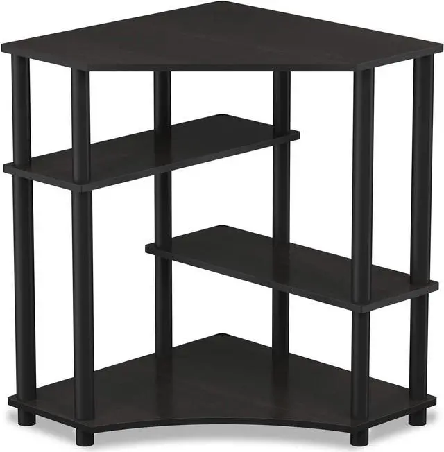 Alt view image 5 of 7 - FURINNO Turn-N-Tube Space Saving, Corner Desk, Espresso/Black