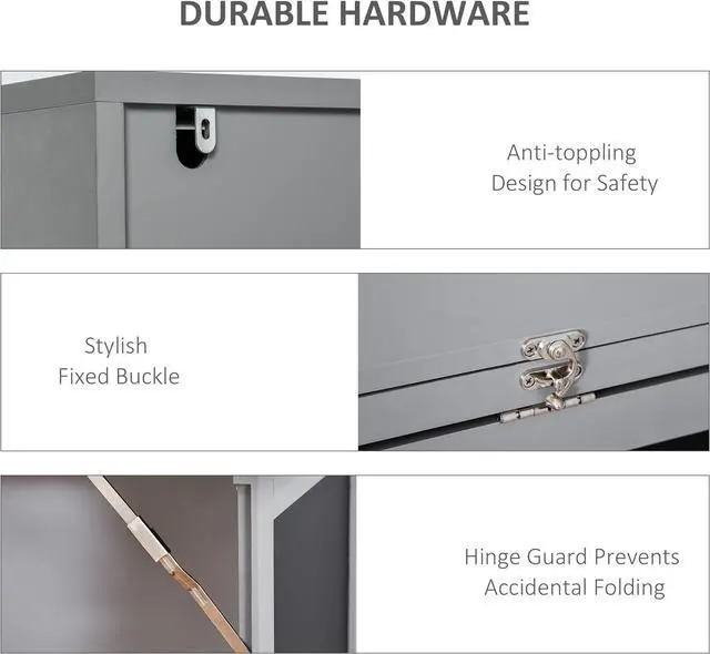 Alt view image 4 of 7 - HOMCOM Fold-Out Convertible Writing Table Wall Mount Desk Cabinet with Blackboard and Side Shelf Multi-Function Home Office Workstation, Grey