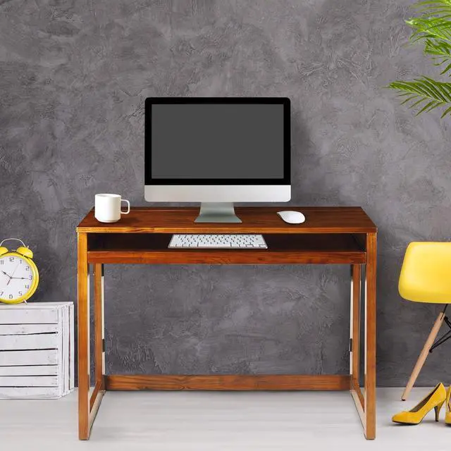 Alt view image 2 of 6 - Casual Home Pull-Out & USB Port Folding Desk, Warm Brown (New)