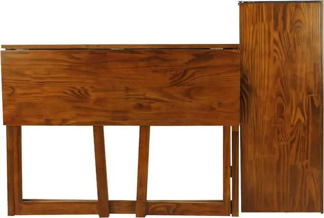 Alt view image 5 of 6 - Casual Home Pull-Out & USB Port Folding Desk, Warm Brown (New)