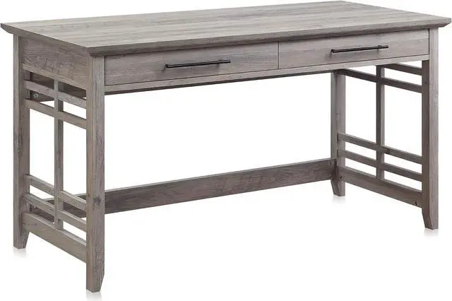 Main image of BELLEZE Modern Simple Home Office Computer Laptop Writing Desk Wood Study Table Workstation with Drawers - 55 Inch - Norrell (Gray Wash)