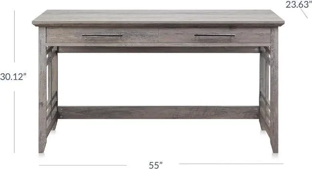 Alt view image 3 of 6 - BELLEZE Modern Simple Home Office Computer Laptop Writing Desk Wood Study Table Workstation with Drawers - 55 Inch - Norrell (Gray Wash)