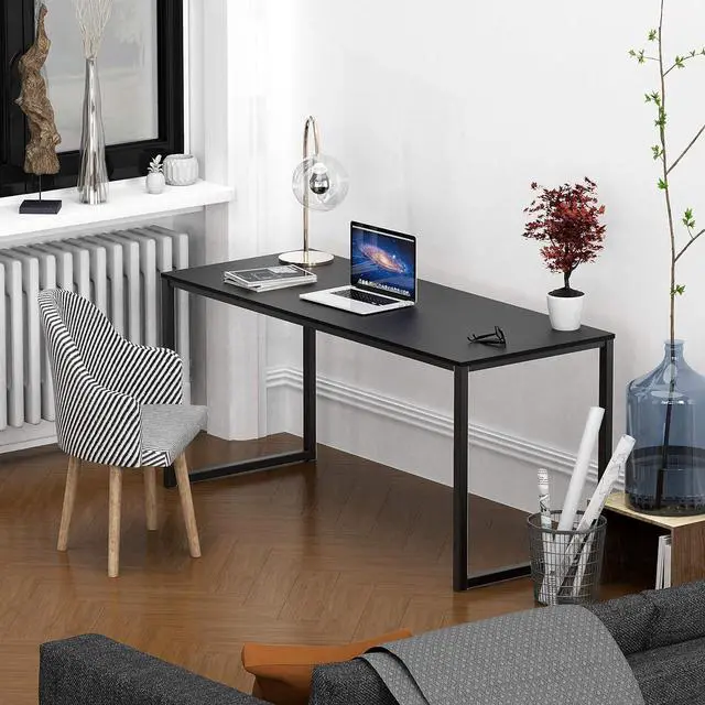 Alt view image 2 of 5 - SHW Home Office 55-Inch Computer Desk, 24" Deep, Black