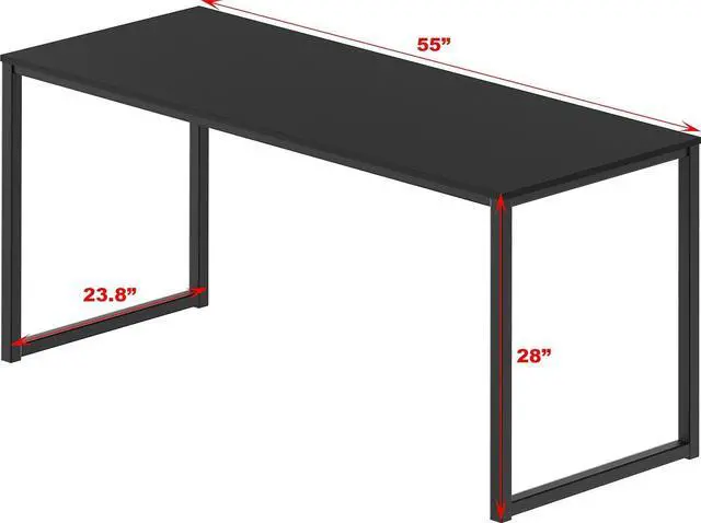 Alt view image 3 of 5 - SHW Home Office 55-Inch Computer Desk, 24" Deep, Black