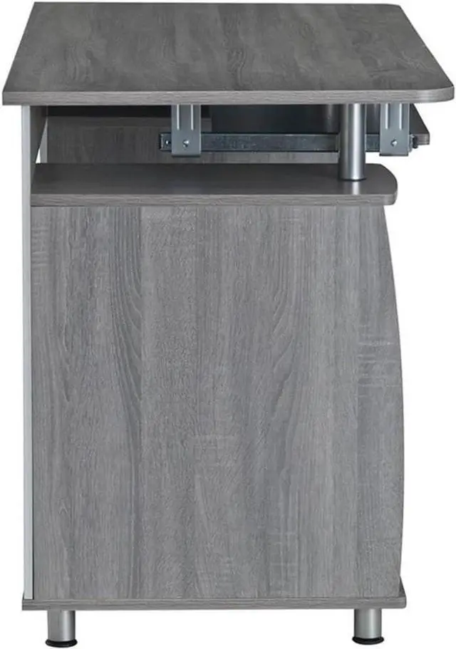 Alt view image 5 of 7 - Pemberly Row 48" Wide Home Office Computer Desk in Gray with CPU Storage Cabinet and Hanging File Cabinet, Grey