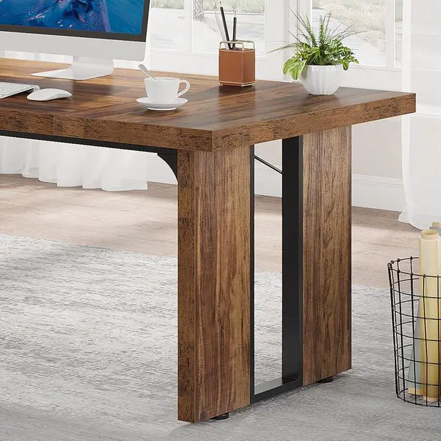Alt view image 7 of 7 - Tribesigns 70.9" Executive Desk, Large Office Computer Desk, Simple Laptop Desk Study Writing Table Workstation for Home Office