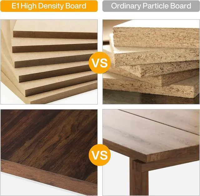 Alt view image 7 of 7 - Tribesigns Modern Walnut/White 55" Heavy Duty Computer Desk, Study & Work Desk, 23.6"D x 55.1"W x 29.5"H, Z-Shaped Metal Legs, 330 lbs Capacity