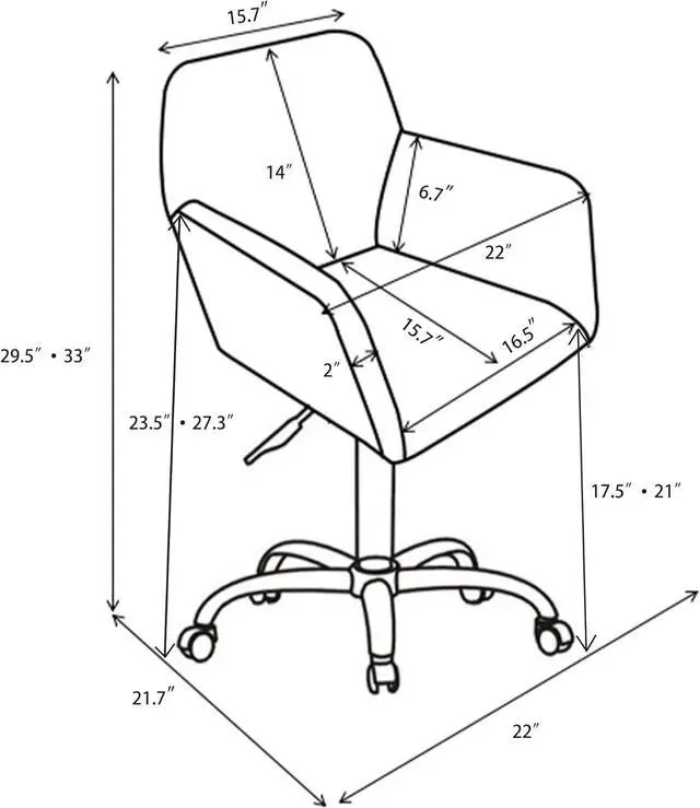 Alt view image 2 of 7 - HomVent Modern Faux Fur Cute Office Chair, Upholstered Faux Fur Makeup Vanity Chair, White Furry Desk Chair with Wheels & Gold Base,Ergonomic Adjustable Swivel Task Chair for Girls Women Bedroom Study