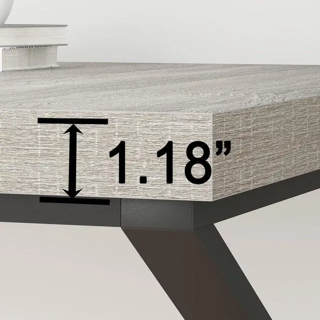 Alt view image 7 of 7 - HSH 70 Inch Long Grey Desk, Large Home Office Computer Desk for 2 People, Industrial Wood and Metal Executive Work Writing Study Gaming Desk Table, Modern Bedroom Simple PC Laptop Desk Double Desk