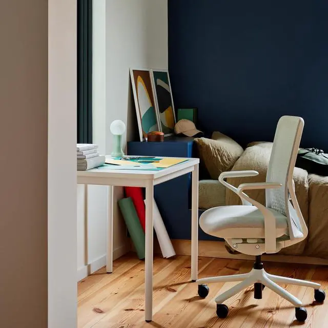 Alt view image 2 of 6 - Branch Daily Desk - Functional at Home Office Desk with Effortless Assembly, Timeless Design, Rounded Corners, and Built-in Cable Notch - 48 W x 28.5 H x 24 D - Woodgrain Work Table