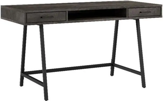 Main image of Bush Furniture Steele 54W Writing Desk in Dark Gray Hickory | Computer Table for Home Office Workspace