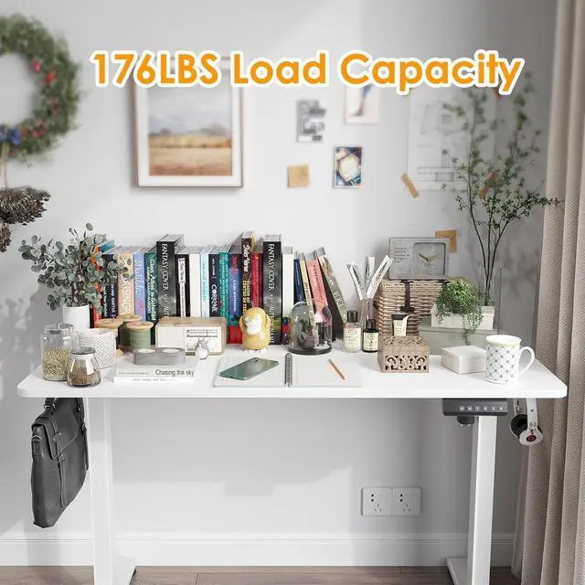 Alt view image 3 of 7 - STARY Electric Standing Desk Adjustable Height Sit Stand Home Office Desk with Splice Board
