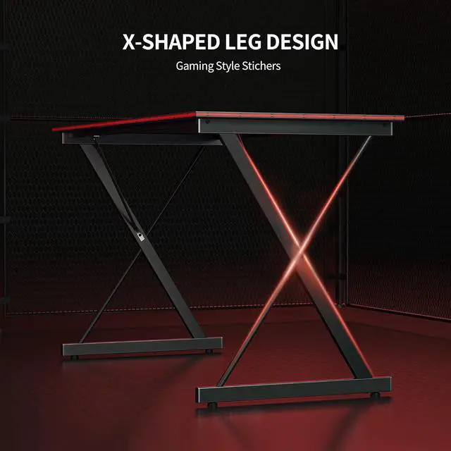 Alt view image 6 of 7 - CubiCubi Gaming Desk 32 Inch PC Computer Desk, Home Office Desk Table Gamer Workstation, Simple Game Table, Black