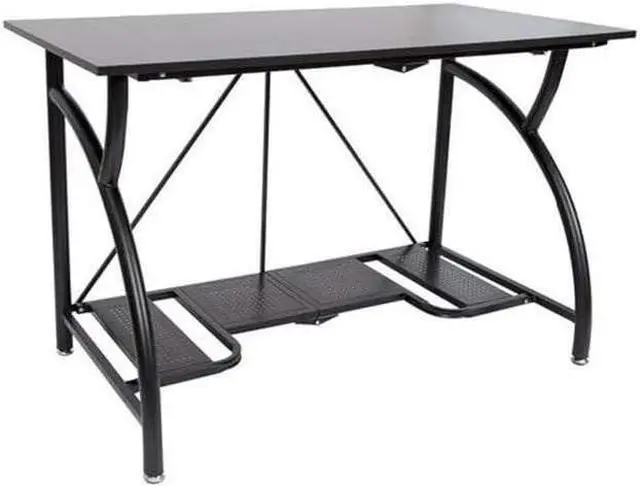 Main image of Origami Multipurpose Adjustable Standing Desk Computer Table with Origami Connection Clip and Bottom Gaming Desk Shelf, Black