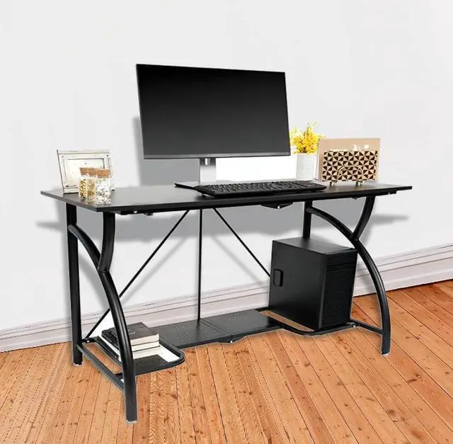 Alt view image 4 of 7 - Origami Multipurpose Adjustable Standing Desk Computer Table with Origami Connection Clip and Bottom Gaming Desk Shelf, Black